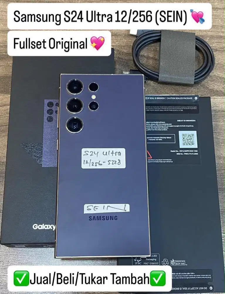 Samsung S24 Ultra 12/256 Gb Violet Resmi Bisa cicilan tanpa dp