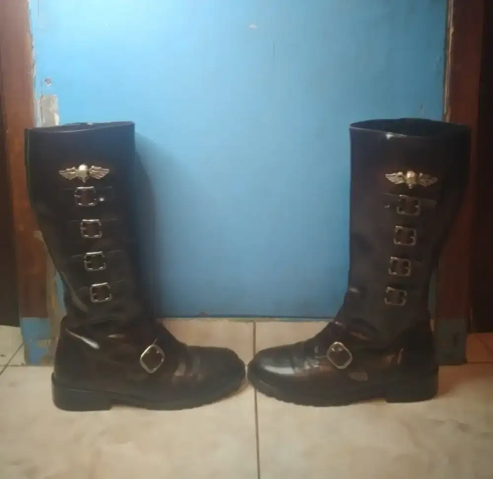 Jual cepat murah sepatu harley davidson full kulit asli