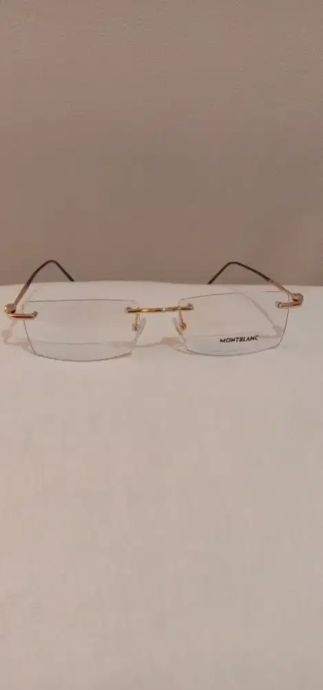 Kacamata Montblanc Gold Navy Frameless (Unisex).
