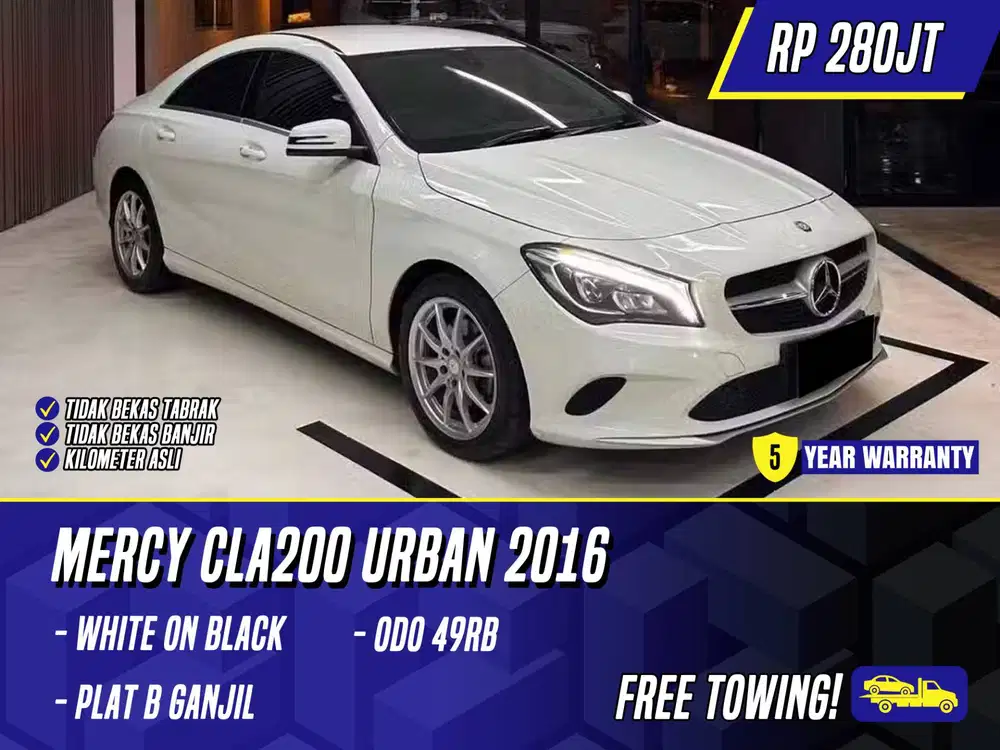 Mercedes Benz CLA200 Urban 2016 White on Black Putih Mercy CLA 200