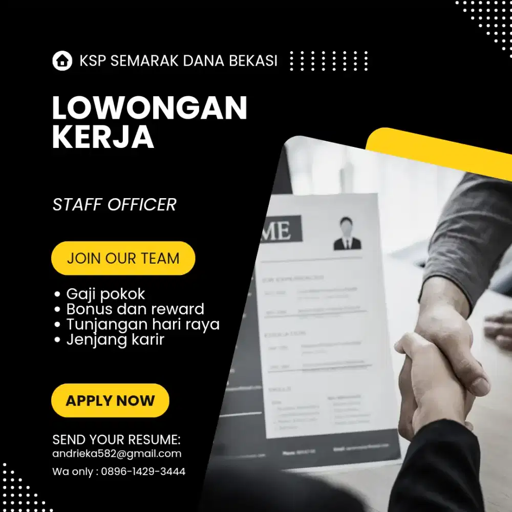 Lowongan kerja ksp semarak dana bekasi