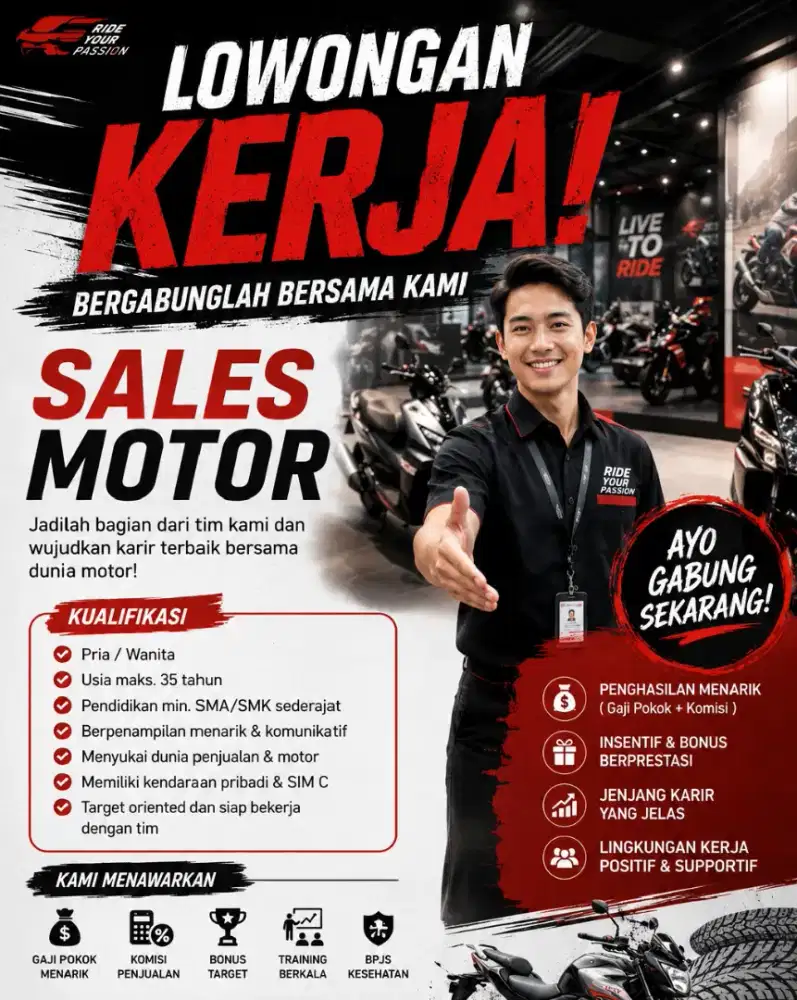 Dicari sales counter & sales executive brand motor premium