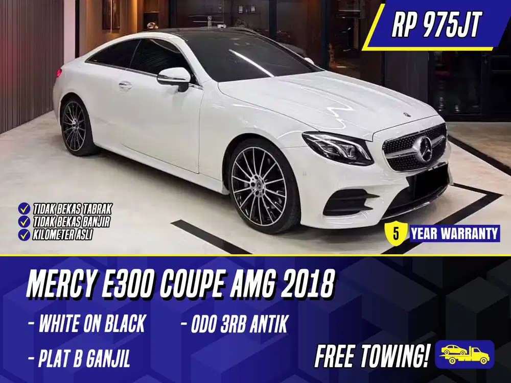 Mercedes Benz E300 Coupe AMG 2018 White on Black Putih Mercy E 300