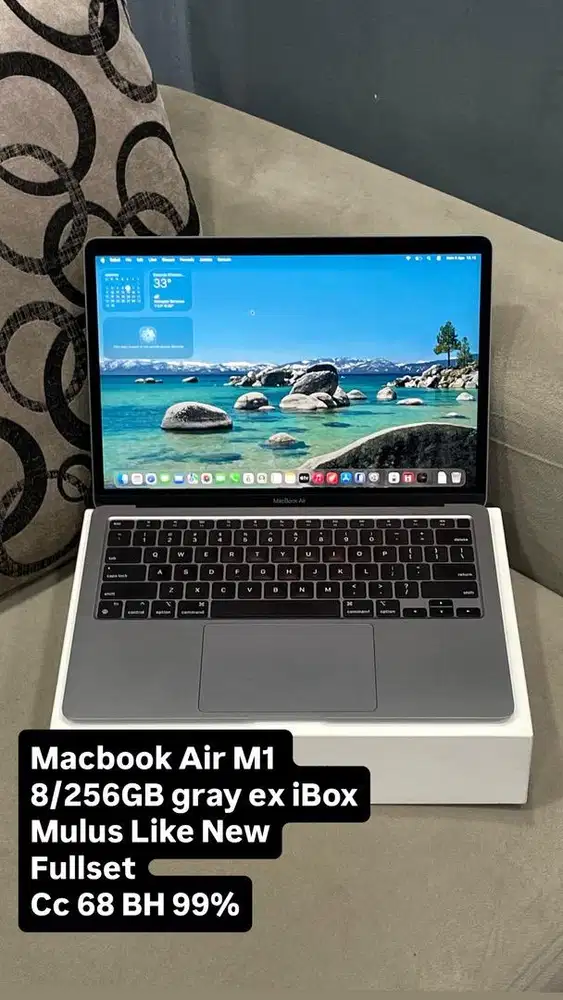 Macbook Air M1 13” 8/256GB Gray ex iBox Like new