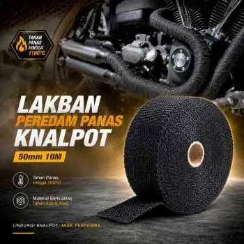Lakban Peredam Panas Knalpot Motor Exhaust Wrap 50mm 10M