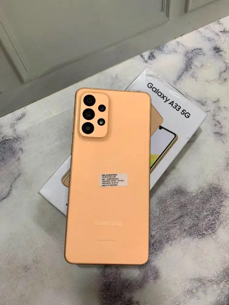 samsung A33 5G 8/128 peach sein indonesia lengkap