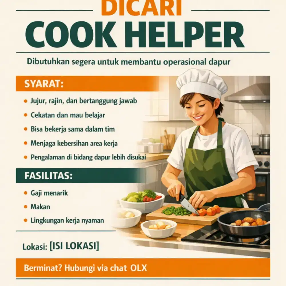 Dicari Cook Helper