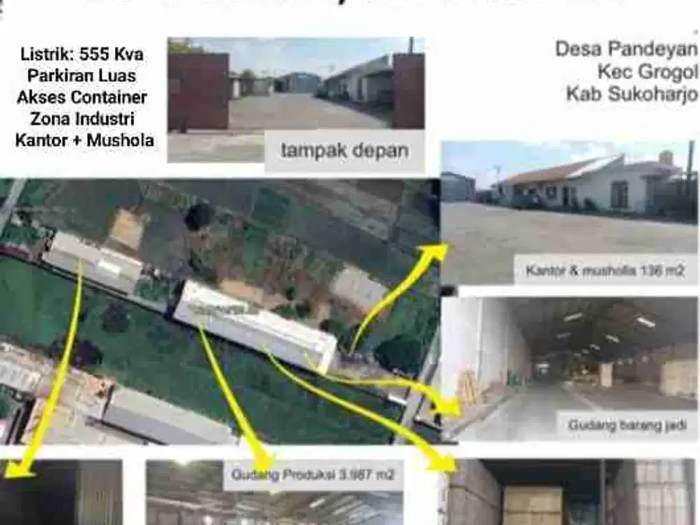 DIJUAL PABRIK ATAU GUDANG GROGOL SUKOHARJO