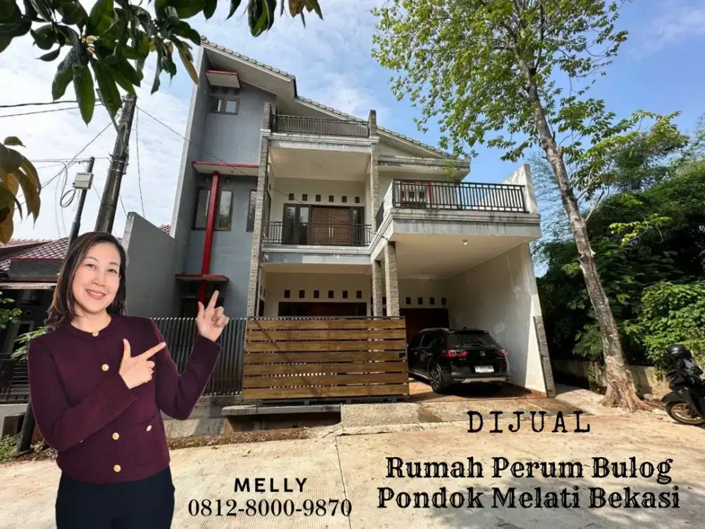 Dijual Rumah 2 Lantai Jalan Pandan Wangi Perum Bulog Pondok Melati Bekasi