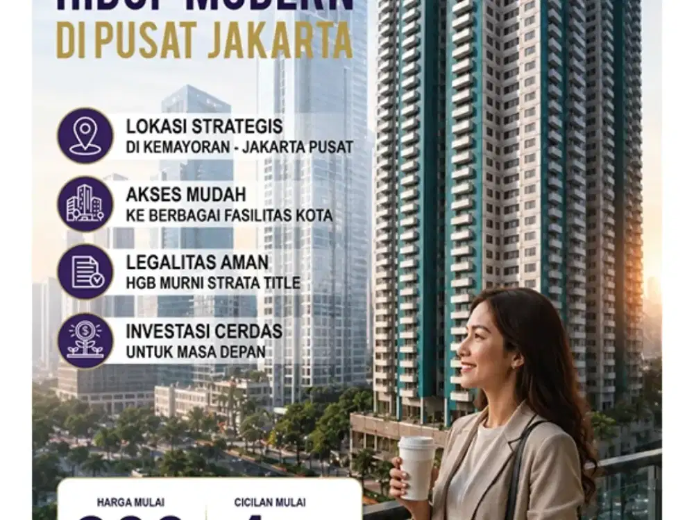 Jual Murah Apartemen Amethyst Tower Type 39 Free PPN