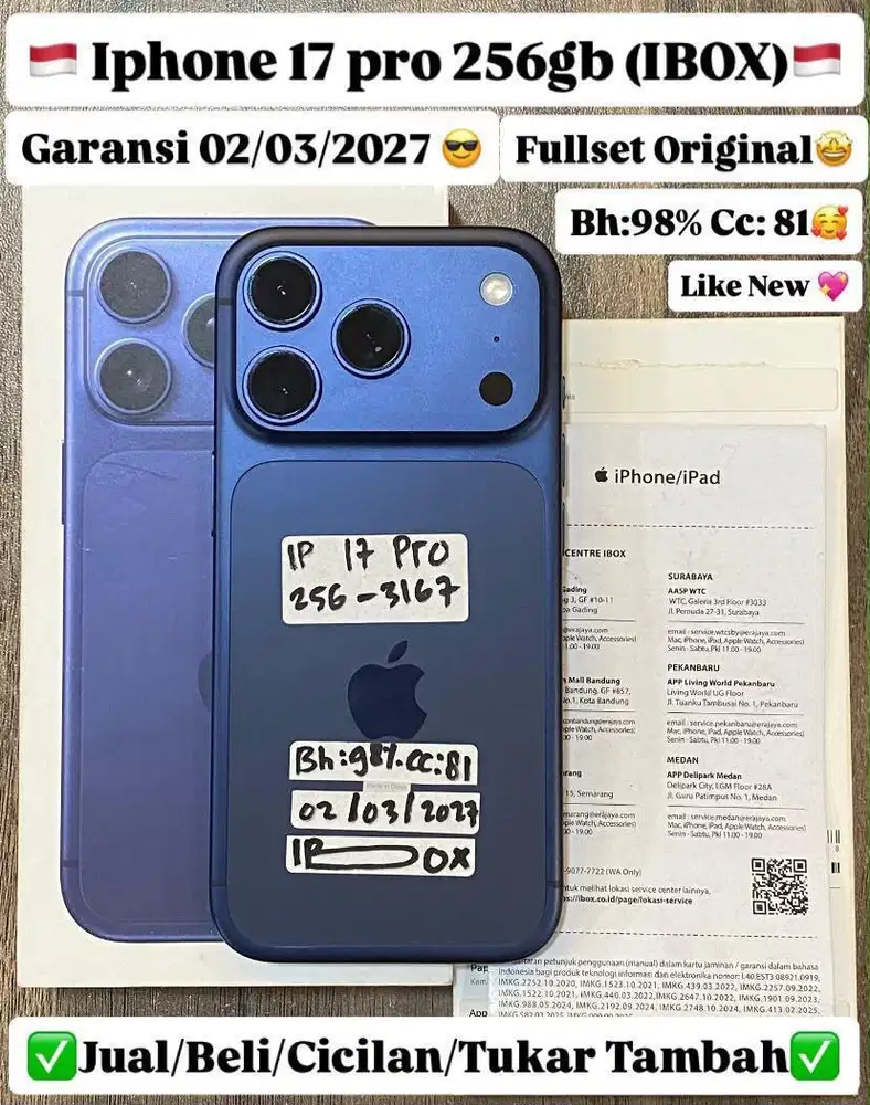 Iphone 17 Pro 256 Gb Deep purple ibox bisa cicilan tanpa dp