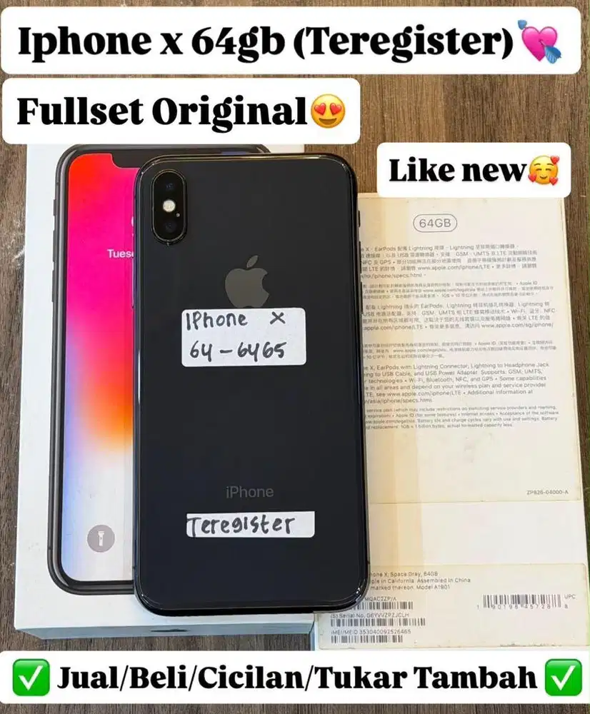 Iphone X 64 Gb Space Grey Teregister