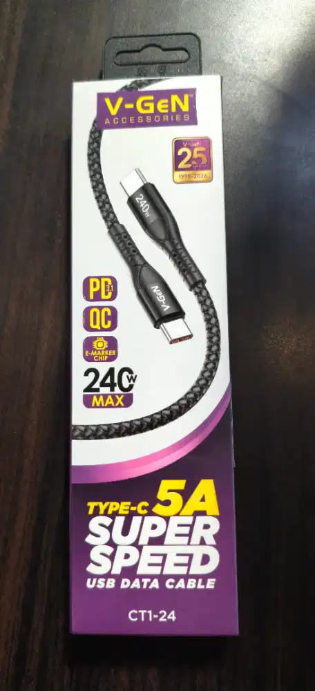 Kabel Data USB V-GeN CT1-24 Super Fast Charging 240W