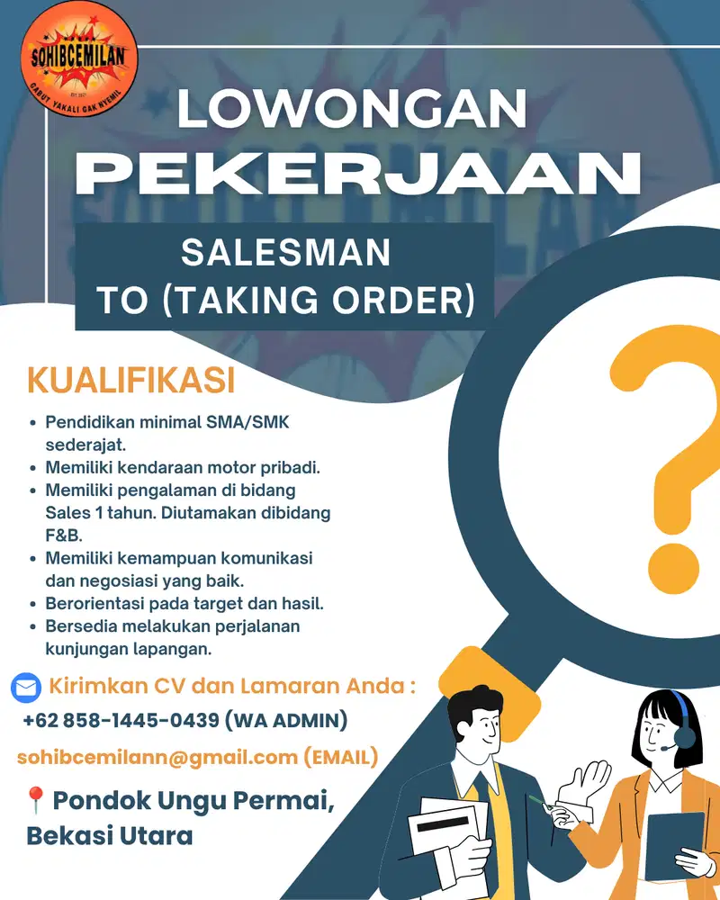 LOWONGAN KERJA SALES SNACK AREA JABODETABEK