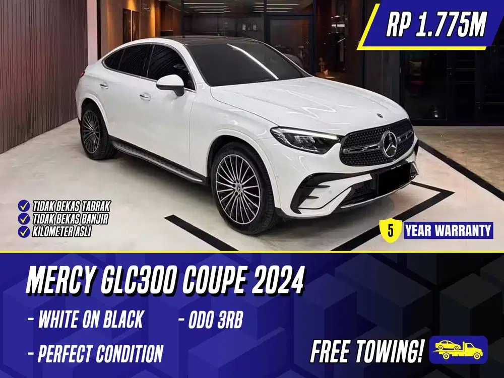 Mercedes Benz GLC300 Coupe 2024 White on Black Putih Mercy GLC 300