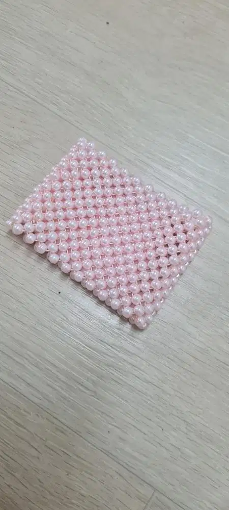 Gelang karet mutiara baby pink premium