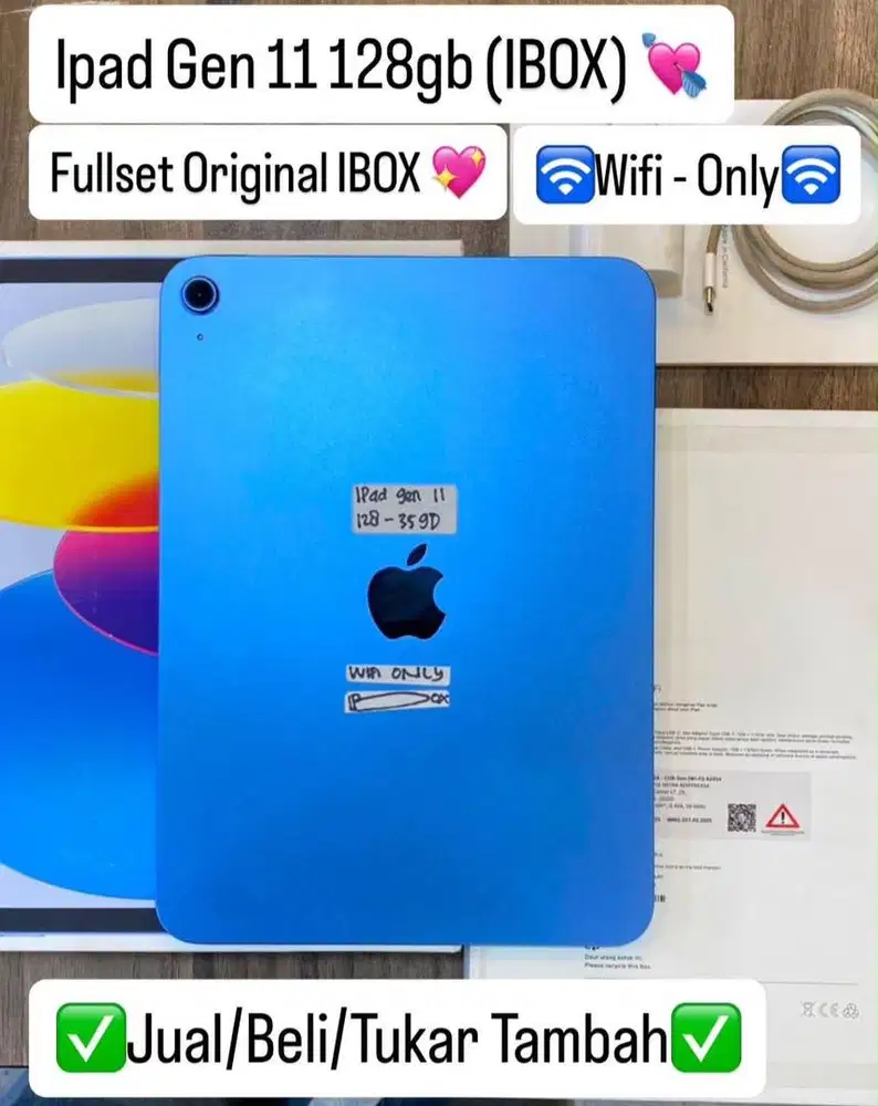 Ipad Gen 11 128 Gb Blue Ibox bisa cicilan tanpa dp