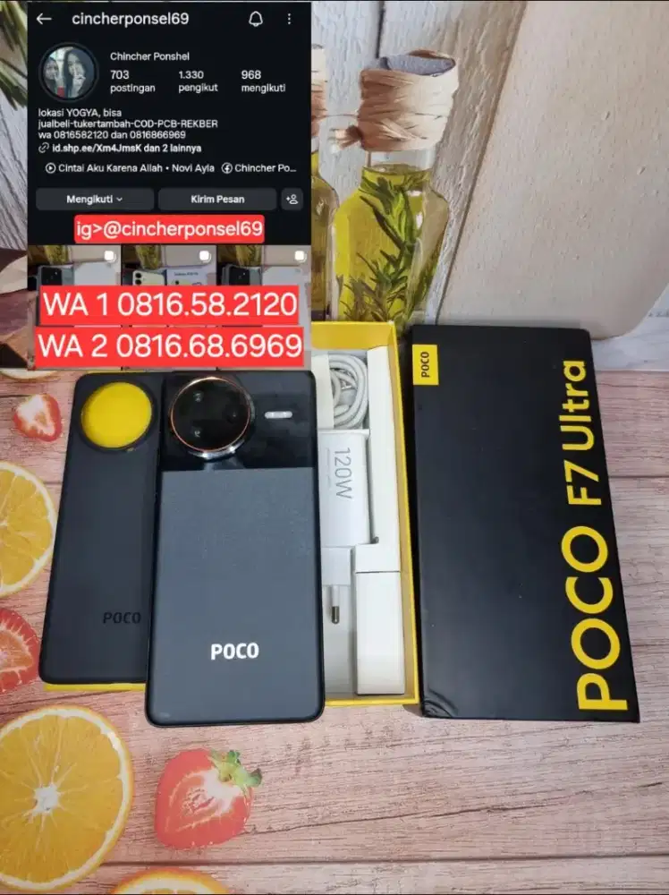 Jual hp Poco F7 ultra 5g ram 12gb garansi sampai mei 2027