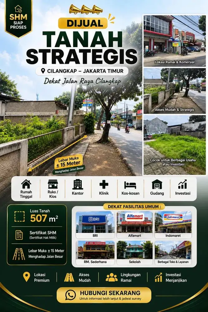 DIJUAL TANAH STRATEGIS - CILANGKAP - JAKARTA TIMUR