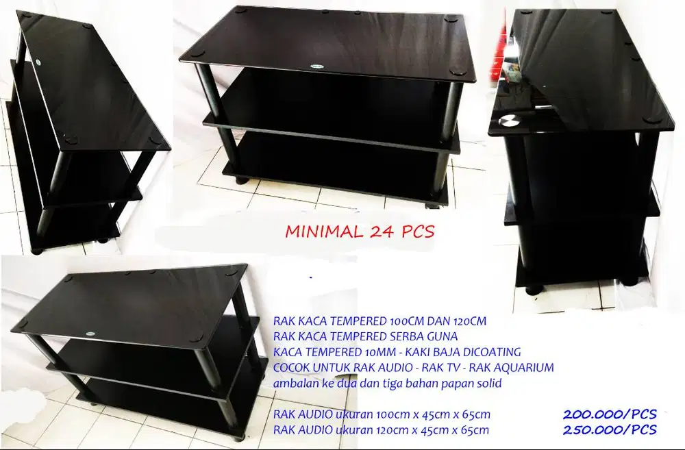 rak meja kaca cocok buat home theater