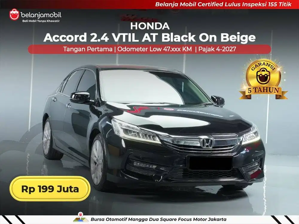 [ LOW KM 47RB ] Honda Accord 2,4 VTIL AT 2016/2017
