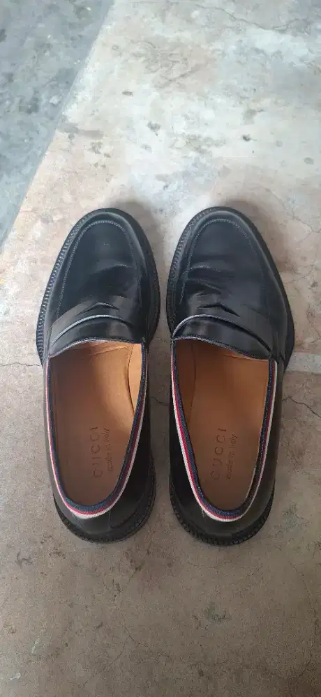 Sepatu Gucci Leather Web Trim