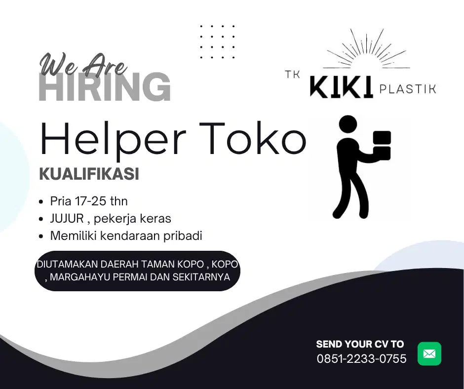 DIBUTUHKAN HELPER TOKO PLASTIK