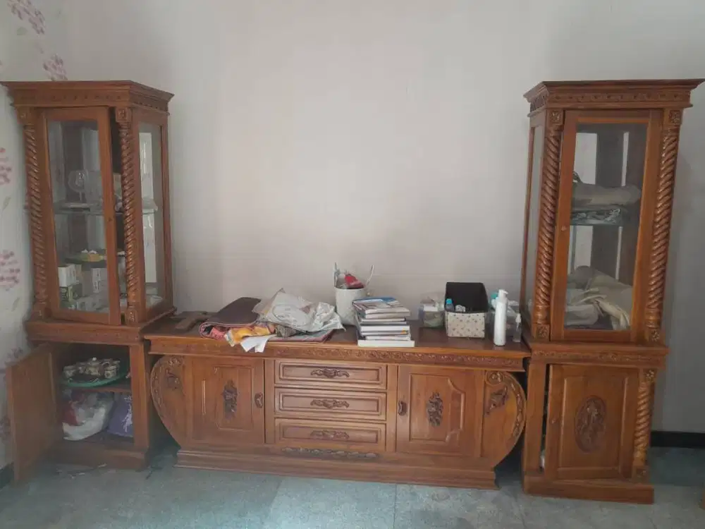 SET RAK TV & LEMARI HIAS JATI