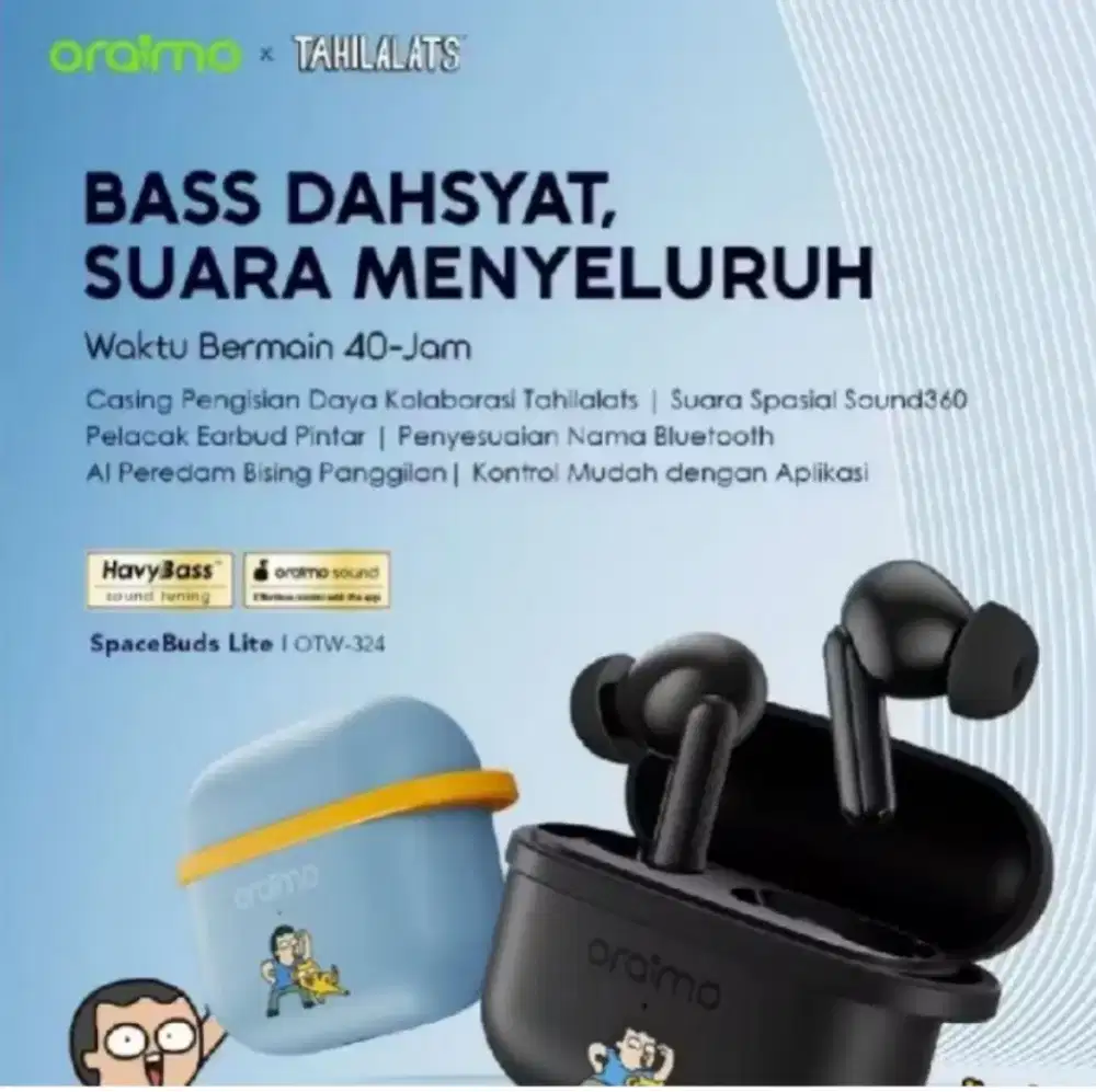 Tws oraimo Earphone OTW-324 bluetooth V5.3 spaceBunds neon sound 360