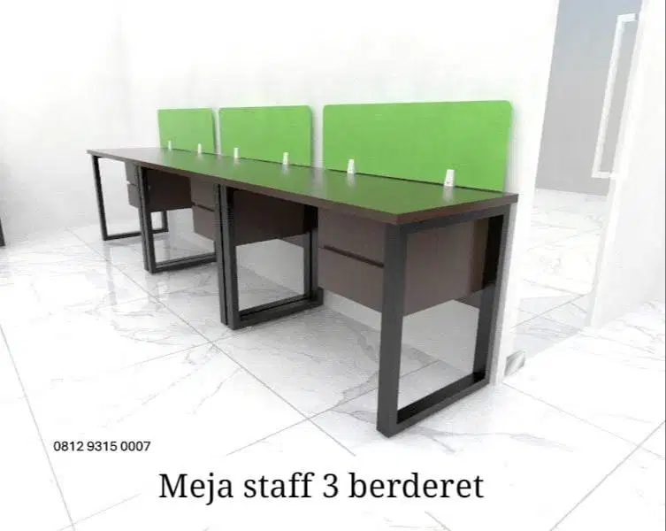 Meja Workstation 3 Orang + Laci Devider MURAH Jakarta