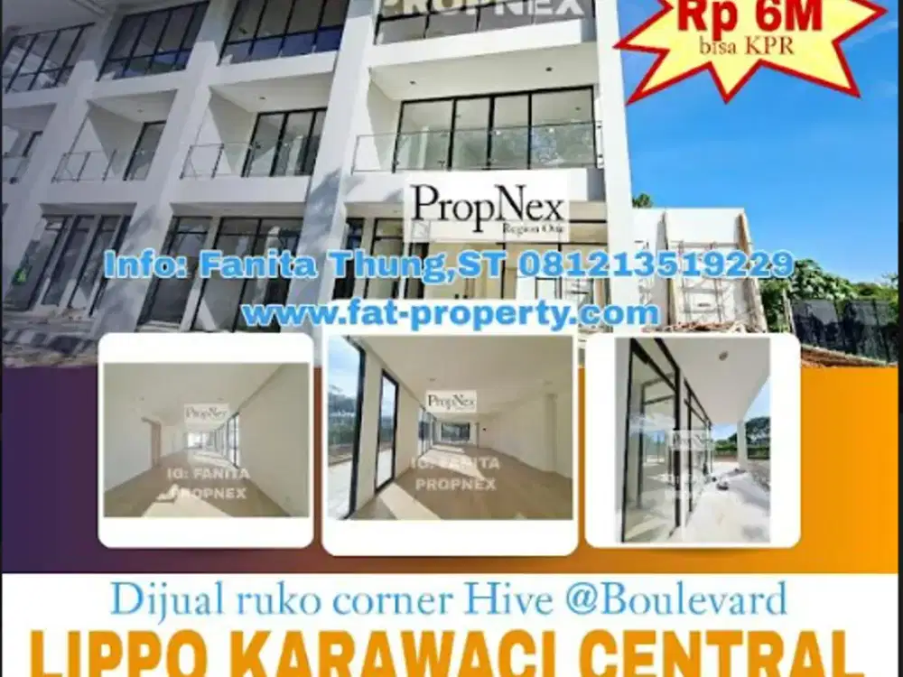 ruko premium di Jl Boulevard Palem Raya,Lippo Karawaci Central LT352m2