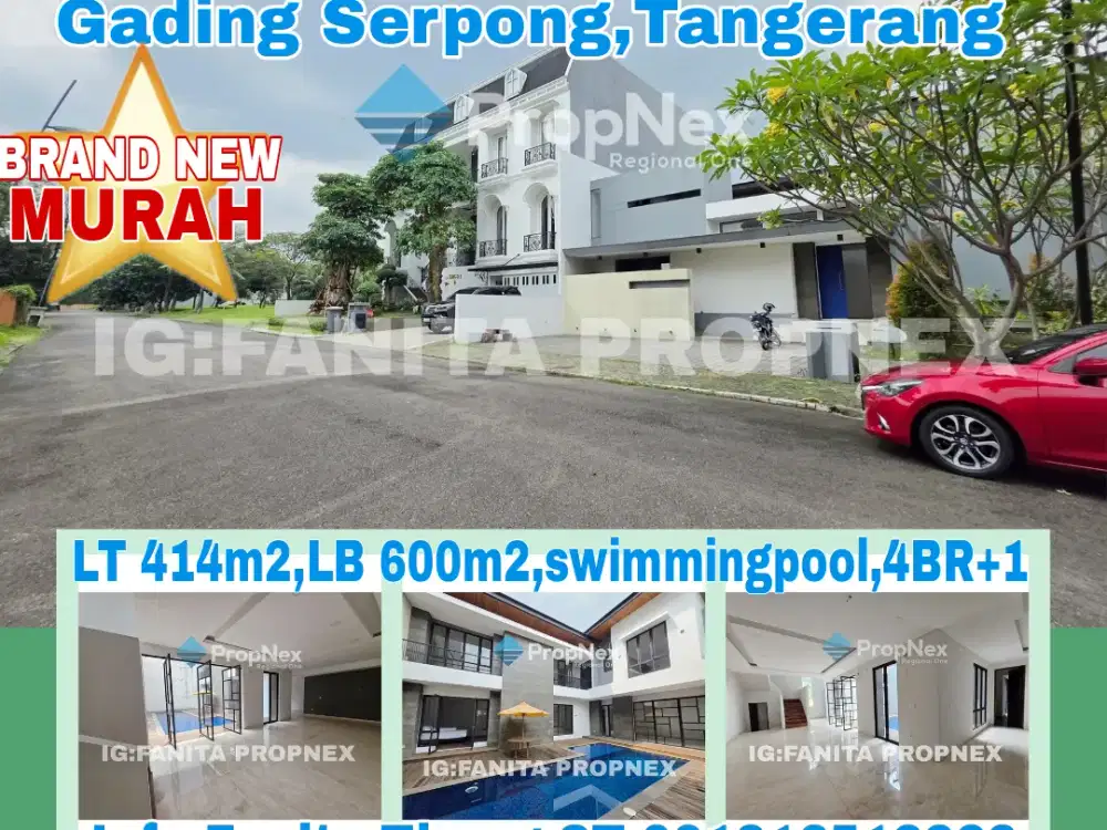 Dijual rumah asri di Emerald Cove,Gading Serpong LT414m2 LB600m2,swimm