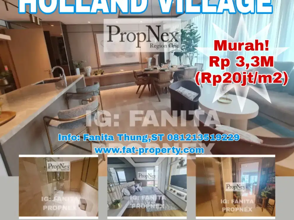 Dijual Apt Holland Village 162m2(4BR+1),Privatelift,hoek Brt Laut&Tmr