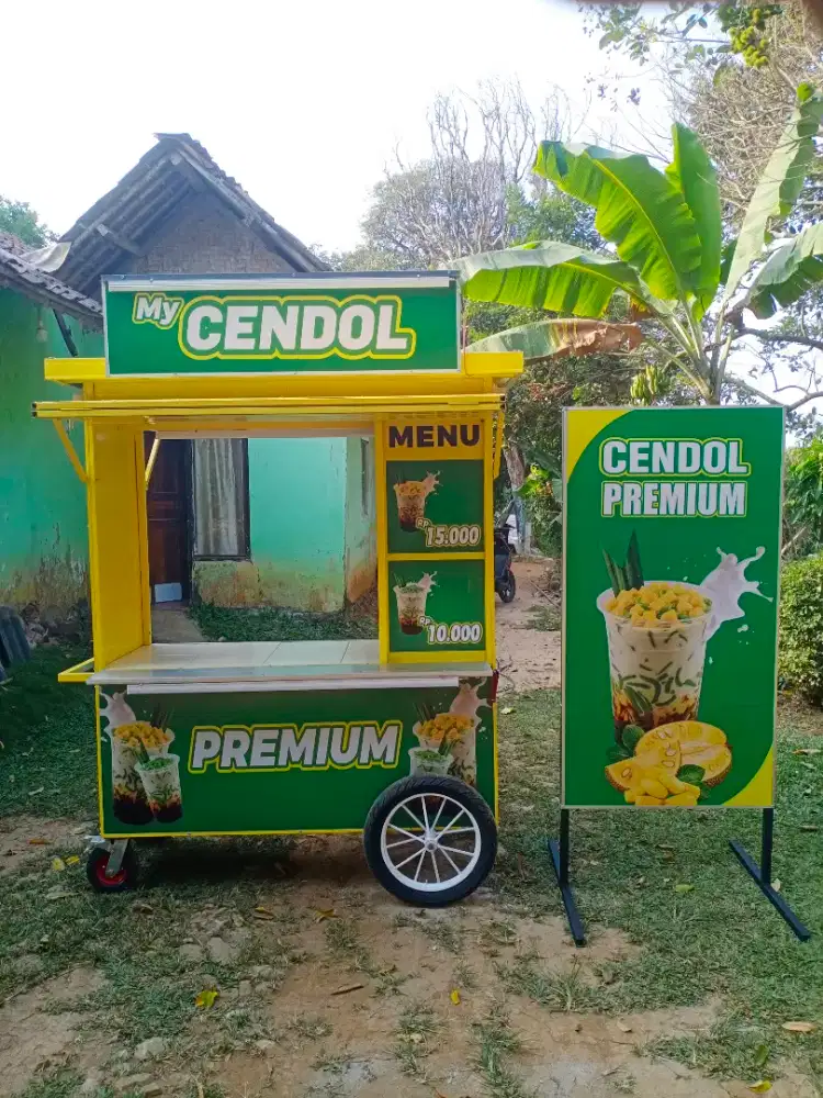 Gerobak es jualan