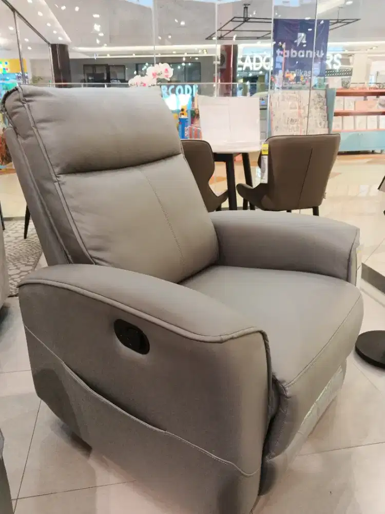 SOFA RECLINER ZYCO GREY 321 SEATHER ( SCANDIA AEON MALL BSD )