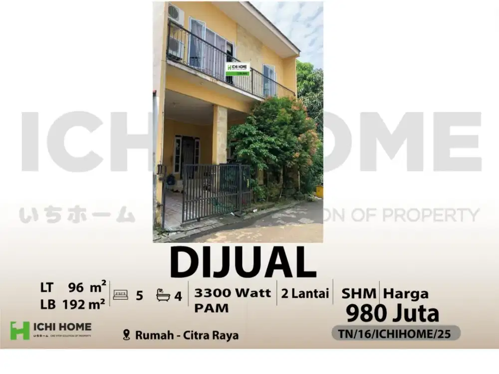 Rumah 2 Lantai Siap Huni Di Citra Raya Tangerang