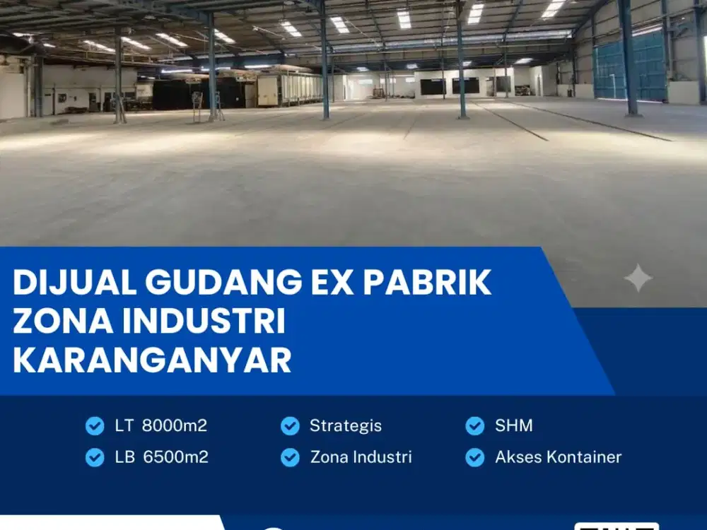 Dijual Ex Pabrik Industri Lokasi Super Strategis Karanganyar Luas 8000m2 BU!!