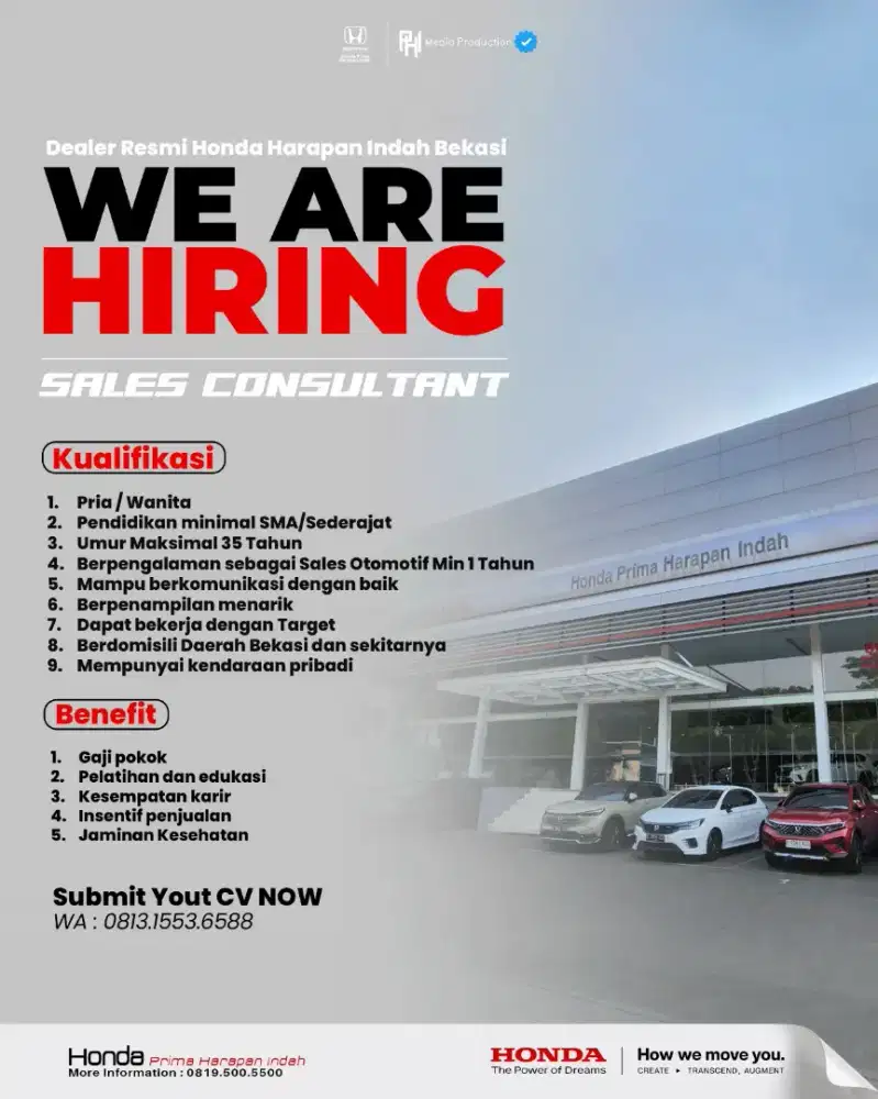 Lowongan Sales Mobil Honda