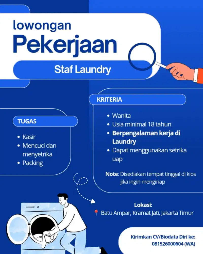 Lowongan Kerja Staf Laundry