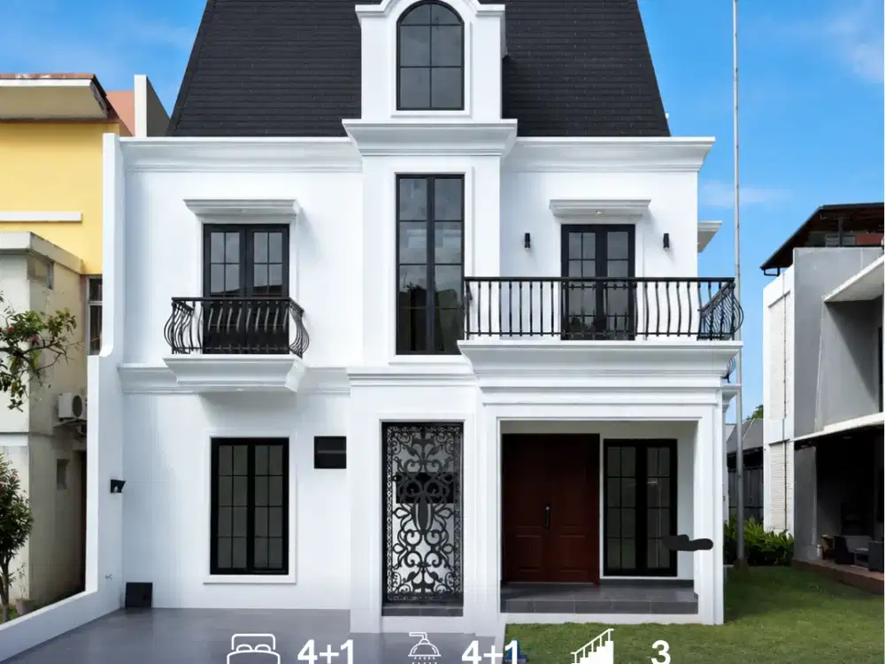 Rumah 3 Lantai Gaya Modern Classic i The Icon BSD City