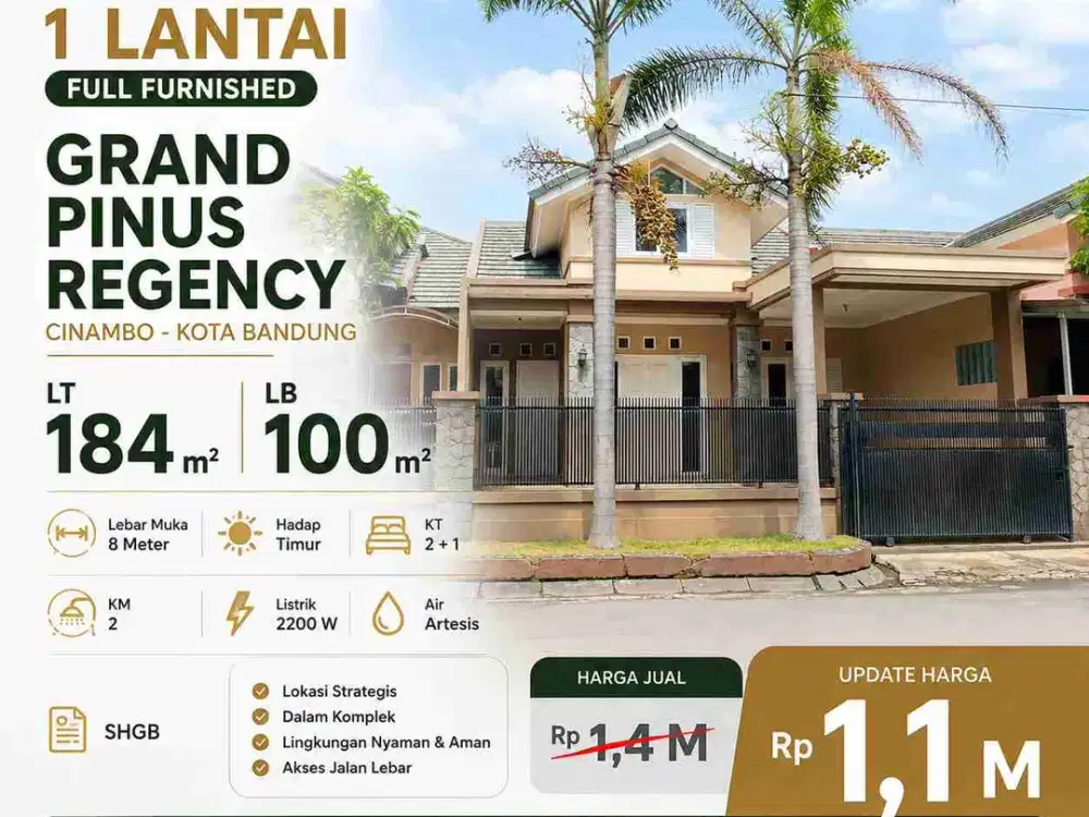 Rumah murah luas di Pinus Regency, Cinambo, Bandung
