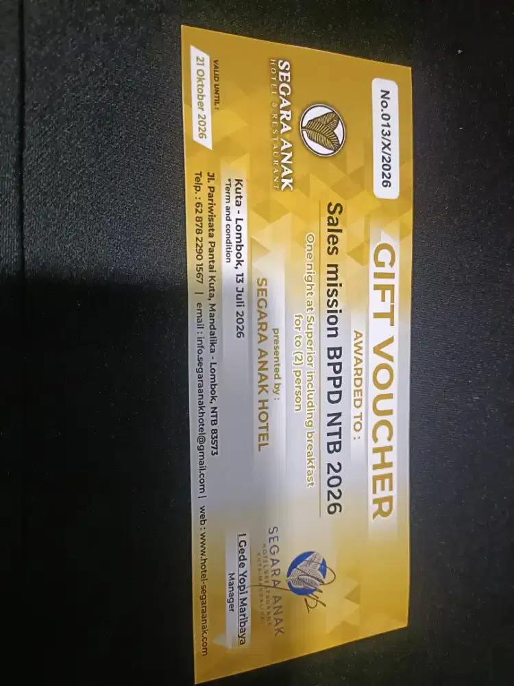 Forsale voucher hotel