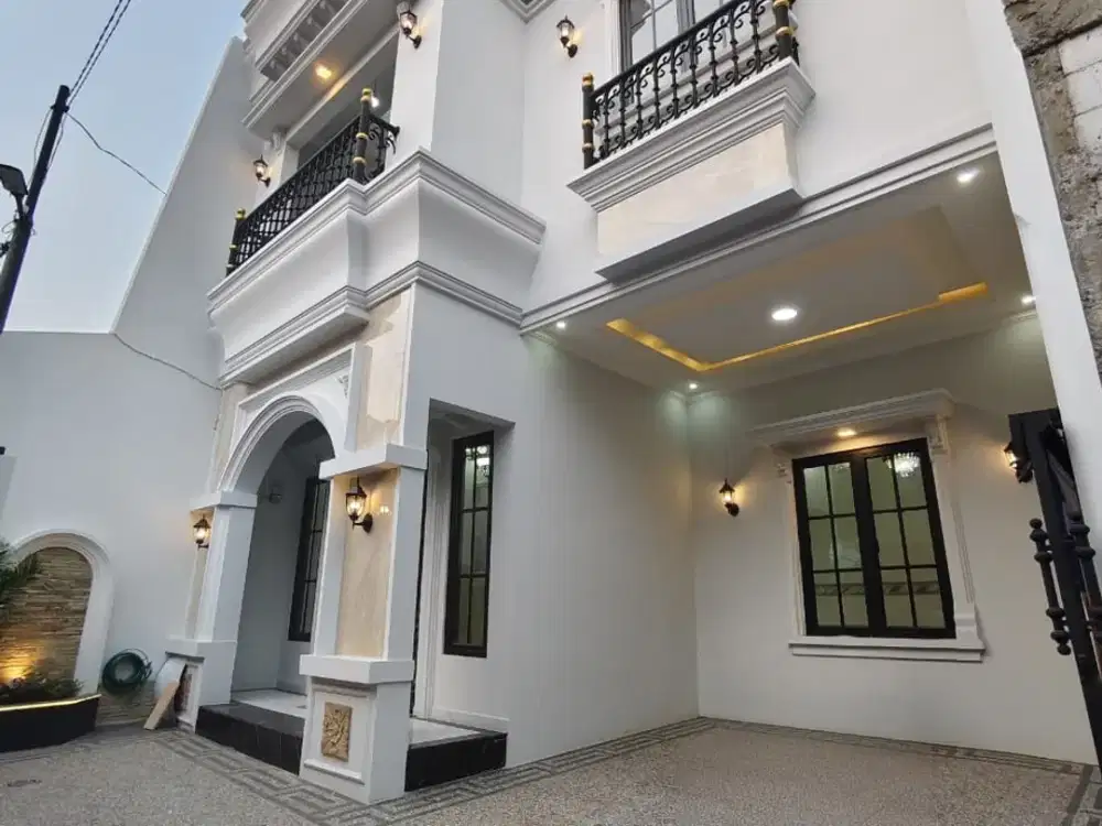 RUMAH BARU MEWAH MODERN CLASSIC STRATEGIS DEKAT TOL CIJAGO KUKUSAN DI CURUG AGUNG TANAH BARU BEJI DEPOK
