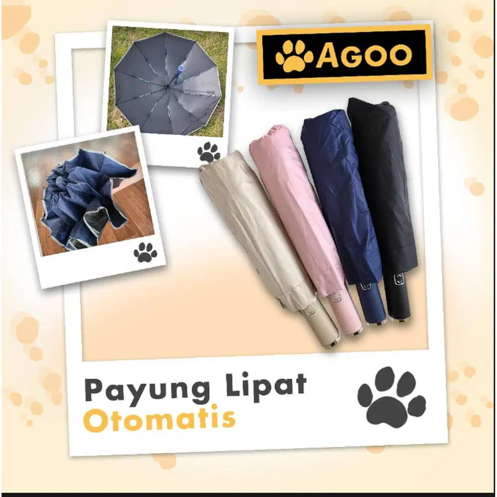 Payung Lipat Jumbo Terbalik Otomatis Anti UV AGOO 106cm jari jari 10