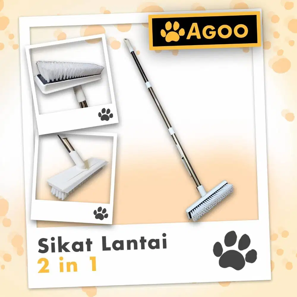 Sikat Lantai Toilet AGOO 2 in 1 dengan Wiper ZENSweep Sikat Kamar Mand