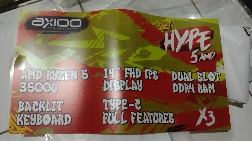 laptop axioo hype 5 amd x3 16gb Grey