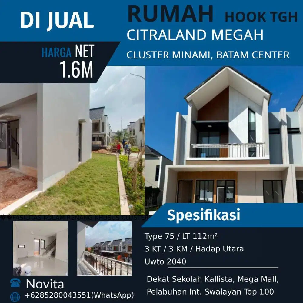 Rumah Hook Tengah 2 Lantai Standard Developer CITRALAND MEGAH