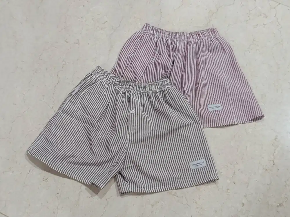 Celana Pendek Boxer Garis untuk Olahraga Running Renang Futsal Murah!