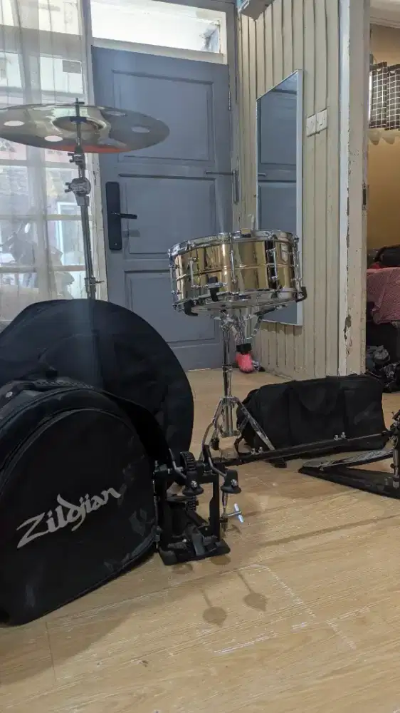 jual snare drum, double pedal, cymbal ,stand snare n cymbal, DLL