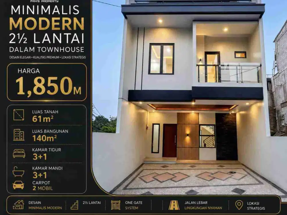 RUMAH MINIMALIS MODERN DALAM CLUSTER DI JAGAKARSA JAKSEL